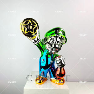 Figuras de Resina de 40CM y 75CM, Estatua de <span class=keywords><strong>Mario</strong></span> en Varios Colores, Escultura de <span class=keywords><strong>Mario</strong></span> Cromado, Figuras de Juguete de <span class=keywords><strong>Mario</strong></span>, Regalo, Escultura Pop Art - Product Image 6