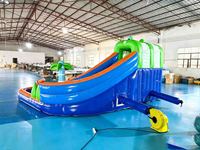 Structure gonflable avec toboggan et lit de saut pour enfants, aire de jeux commerciale en PVC