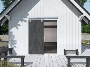 XC46 Heavy-duty Exterior Barn Door Hardware Kit In Aluminum 72 Inch