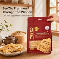 Bolsa de Fondo Cuadrado con Cierre Unidireccional y Ventana Transparente, Impresión Personalizada, Grado Alimenticio, para Snacks, Venta al Por Mayor, OEM