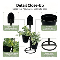 Plantes artificielles de Bonsaï à la menthe avec feuilles émaillées, support double anneau pour plantes, fausse plante en pot pour la maison, le bureau, la table ou la cour