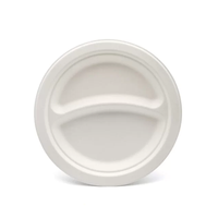 Assiette en bagasse de canne à sucre biodégradable et compostable, assiette jetable écologique, plateau de service alimentaire, vente en gros