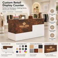 Comptoir de présentation commercial moderne et simple Yimutang Fujian, non pliable, en bois massif, pour vêtements, chaussures, sacs et chapeaux pour femmes