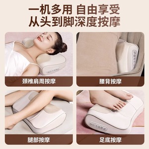 Neck And Shoulder Massager With <b>Heat</b> Therapy <b>USB</b> Rechargeable For Home And Office Use Gray And Off White - Product Image 5
