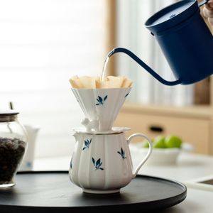 R2505-333Modern Vintage Phalaenopsis porcelaine <span class=keywords><strong>café</strong></span> filtre tasse ensemble peint à la main durable maison <span class=keywords><strong>Café</strong></span> utiliser tasse à <span class=keywords><strong>café</strong></span> en céramique - Product Image 2