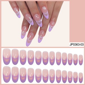 Faux ongles à presser longs style ballerine cercueil, style européen, couvrance totale, pointes d'ongles artificiels à porter, vente en gros - Product Image 2