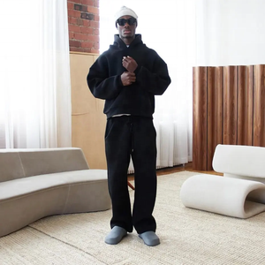 Custom Oversized <strong>Pullover</strong> Cropped Hoodie <strong>Men</strong> Hooded Sweatshirt Heavyweight 100% Cotton Hoodie and Pants Blank <strong>Men</strong> - Product Image 4