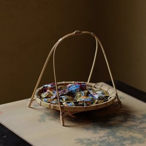 <b>Bamboo</b> Hanging Basket Round Detachable Storage Food <b>Container</b> For Home Living Room Use - Product Image 1