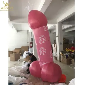 Pink outdoor medical research activity adorns inflatable vagina event inflatable penis