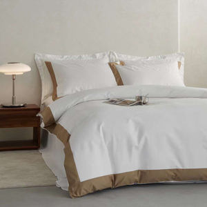 Hot Bán Hàng Hiện Đại Sang Trọng Phong Cách 4-Pcs Tấm Ga Giường Đặt Mềm Ai Cập Bông Khách Sạn Bộ Đồ Giường 100S Sateen Viền Quá Trình Quilt Bìa - Product Image 2