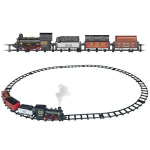 Tren de juguete con rieles y 3 vagones con luces, sonidos y humo - Product Image 1