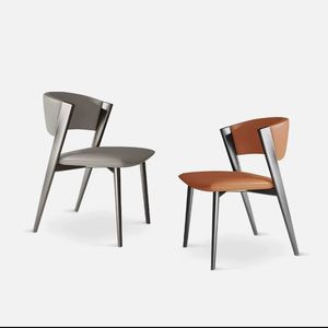 Schienale alto Hotel ristorante Designer in metallo italiano pelle nordica all'aperto sedie <span class=keywords><strong>da</strong></span> <span class=keywords><strong>pranzo</strong></span> di lusso moderno per tavolo e sedia - Product Image 6
