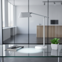Lampe de bureau LED électrique moderne à intensité variable en continu, flexible et réglable, avec protection oculaire, base en ABS, idéale pour la lecture