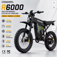 Coswheel 7000W Vélo 60V 30Ah Moto tout-terrain pour adultes 7000W Moteur sans balais à couple élevé 75 km/h Longue portée