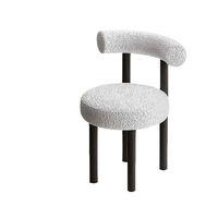 Chaise de salle à manger en tissu au design nordique moderne avec dossier en métal, prix abordable, pieds en métal pour cuisine et salle à manger