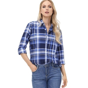 Camicia Oxford da donna di alta qualità camicetta in <span class=keywords><strong>cotone</strong></span> 100% ricamo personalizzato con logo Oxford Plaid <span class=keywords><strong>camicette</strong></span> e camicie modeste - Product Image 2