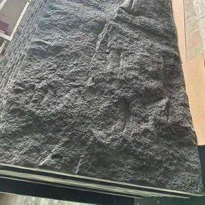 Decoración de chapa de piedra Pu, paneles de pared de piedra de seta sintética de poliuretano 3D, Panel de pared de piedra de cultura Pu para pared Interior y Exterior