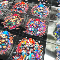 Grosir Pabrik Stiker A5 Kiss Cut Iridescent Holographic PET UV yang Dapat Dicuci untuk Mug, Perlengkapan Kerajinan Tangan, Transfer