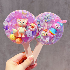 Handmade Creamy <b>Clay</b> Mirror Diy Craft <b>Kit</b> For Students Girls Room Decor Portable Makeup Mirror With Cartoon Characters - Product Image 2