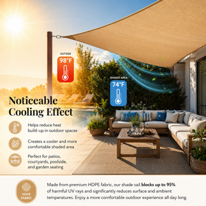 Toldo Triangular Transpirable para Exteriores, Impermeable, con Protección UV, para Jardín o Patio, con Anillas en <span class=keywords><strong>D</strong></span>, Reforzado y Resistente - Product Image 3
