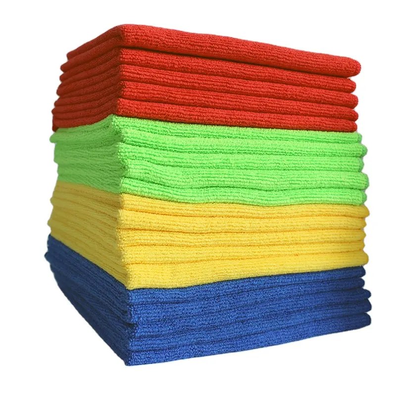 amazon hot sale 16*16inch microfiber towel high quality water absorption quick dry window glass cleaning cloth for car