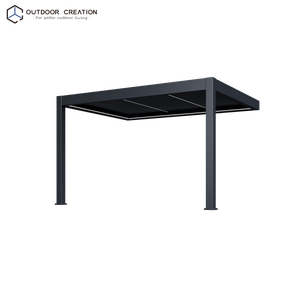 Pergola bioclimatique électrique motorisée 4x3m murale, facile à monter soi-même, avec lames orientables et éclairage, pour terrasse et protection solaire extérieure - Product Image 5