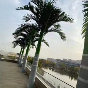 Hoàng Gia Lớn 3M Trong Nhà/Ngoài Trời Cây Cảnh Cây Cọ Handmade Nhân Tạo Hoàng Gia Trang Trí Bằng Gỗ Kim Loại Giả Lá UV Chứng Nhận Văn Phòng - Product Image 5