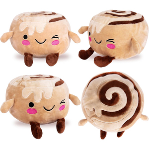 Peluche en forme de rouleau de cannelle de haute qualité, adorable jouet en peluche alimentaire avec rembourrage en coton PP doux, cadeaux parfaits pour enfants et tout-petits - Product Image 2