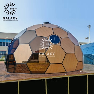 Tienda de Campaña Tipo Domo Geodésico para Hotel, 10 m, en Oferta, Glamping, Negra, 20 Metros Cuadrados, de Acero, para Fiestas, Aislada del Sol - Product Image 1