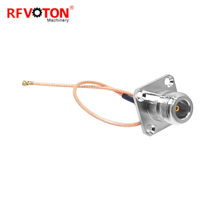 Brida de conector hembra tipo N de suministro de fábrica a <span class=keywords><strong>U</strong></span>. fl UFL con conjunto de cable de antena de extensión de cola de cerdo coaxial RF RG178 - Product Image 1