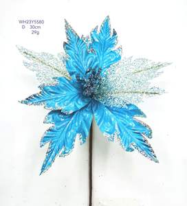 Fleur de lys artificielle de Noël à <span class=keywords><strong>paillettes</strong></span> faites à la main pour le nouvel an et le nouvel an chinois décor pour les fêtes de mariage décoration de la maison - Product Image 6