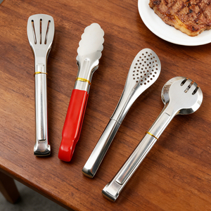 Stainless Steel Multi Functional Food Tongs SUS 304 For <b>BBQ</b> Steak Serving - Product Image 2