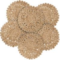 Sets de table ronds en feuilles de maïs tressées à la main 13,8 pouces, style bohème rustique, pour table à manger, mariage, décoration intérieure
