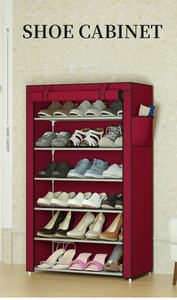 モダンな折りたたみ式キャビネット靴ラック防風カバー付き衣類スタンド収納室内用 - Product Image 4