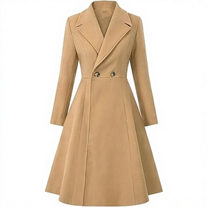 Abrigo de Gabardina Elegante para Mujer, Diseño Cruzado, Estampado de Piel de Serpiente, Manga Larga, Color Sólido, Cuello Solapa, Tela de Poliéster, Invierno - Product Image 1
