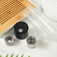 Tasse à thé en borosilicate portable à double isolation avec séparateur d'eau en verre écologique à base magnétique