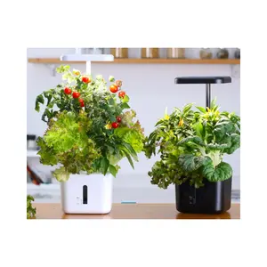 Hidroponia interior pequena casa vegetal plantador levou seu próprio kit jardim Automatic Water Uptake crescer Pots