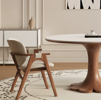 Nouveau fauteuil de salle à manger BST de style Wabi-Sabi du milieu du siècle, en bois massif avec rembourrage doux, mobilier pour la maison, la salle à manger et l'hôtel