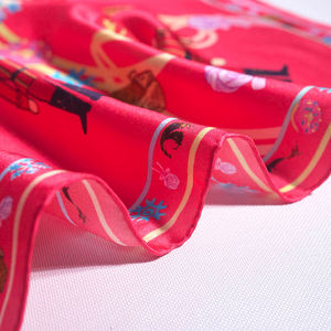 Diseño Personalizado para Ti: Pañuelos Cuadrados de Seda de Morera Estampados, Pañuelo Vintage de Seda Sable con Rosas, Pañuelo de Sarga para Bolso - Product Image 5