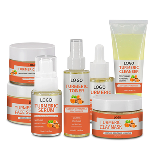 Ensemble de soins de la peau naturels et biologiques à la vitamine C, anti-rides, anti-acné, éclaircissant, au curcuma, en marque propre OEM - Product Image 1