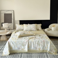 Ensemble de housse de couette en lyocell 60S de qualité supérieure, doux, lisse, hypoallergénique, ensemble de linge de lit, taille King/Queen