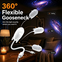 Projecteur LED USB Mini Globe Stellaire Aurore Spatiale avec 6, 12 ou 24 Disques de Films en Verre, Projection de Logo Personnalisé, Veilleuse LED pour Chambre