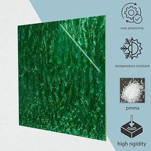 Emerald <b>Green</b> Marble Acrylic Sheet 12x12 Inch 1/8" Thick 3 Pcs Square Pearlescent Board for Craft Cutting Home Decor - Product Image 3