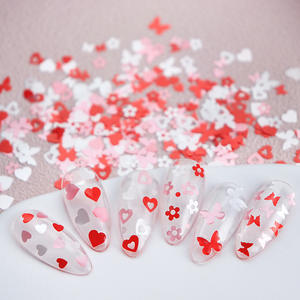 Día de San Valentín Nail Art Glitter Lentejuelas Holográfico Rosa Corazón Mariposa Flor Diseño Acrílico Decoración de uñas <span class=keywords><strong>Manicura</strong></span> - Product Image 3