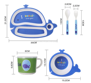 Bandeja de servir dividida, platos para niños, platos de cena para niños, platos de bambú para niños - Product Image 4