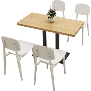 Tables de cantine scolaire rectangulaires modernes personnalisées, chaises de salle à manger en <span class=keywords><strong>plastique</strong></span> pour aire de restauration, ensembles commerciaux pour entreprises - Product Image 5
