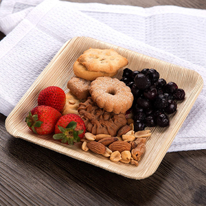 Fiesta/restaurante/hogar/romántico desechable Areca hoja de palma plato de madera de bambú para comida - Product Image 5
