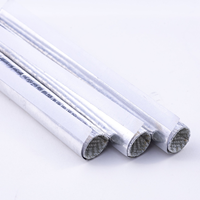 Gaine de câble en fibre de verre tressée argentée KEBAO WAFS, protection thermique, isolation thermique, auto-enroulante, feuille d'aluminium
