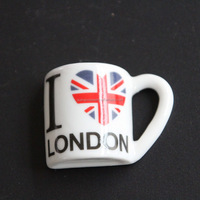 Logotipo personalizado impreso Londres Chipre Italia recuerdo turístico Mapa de porcelana imanes de nevera
