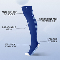 Chaussette de football professionnelle 2024 en polyester (80 %) avec grip, manchon de compression explosif pour les jambes des joueurs de football, accessoire sportif